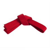 Red double-wrap woven belt with tie strap