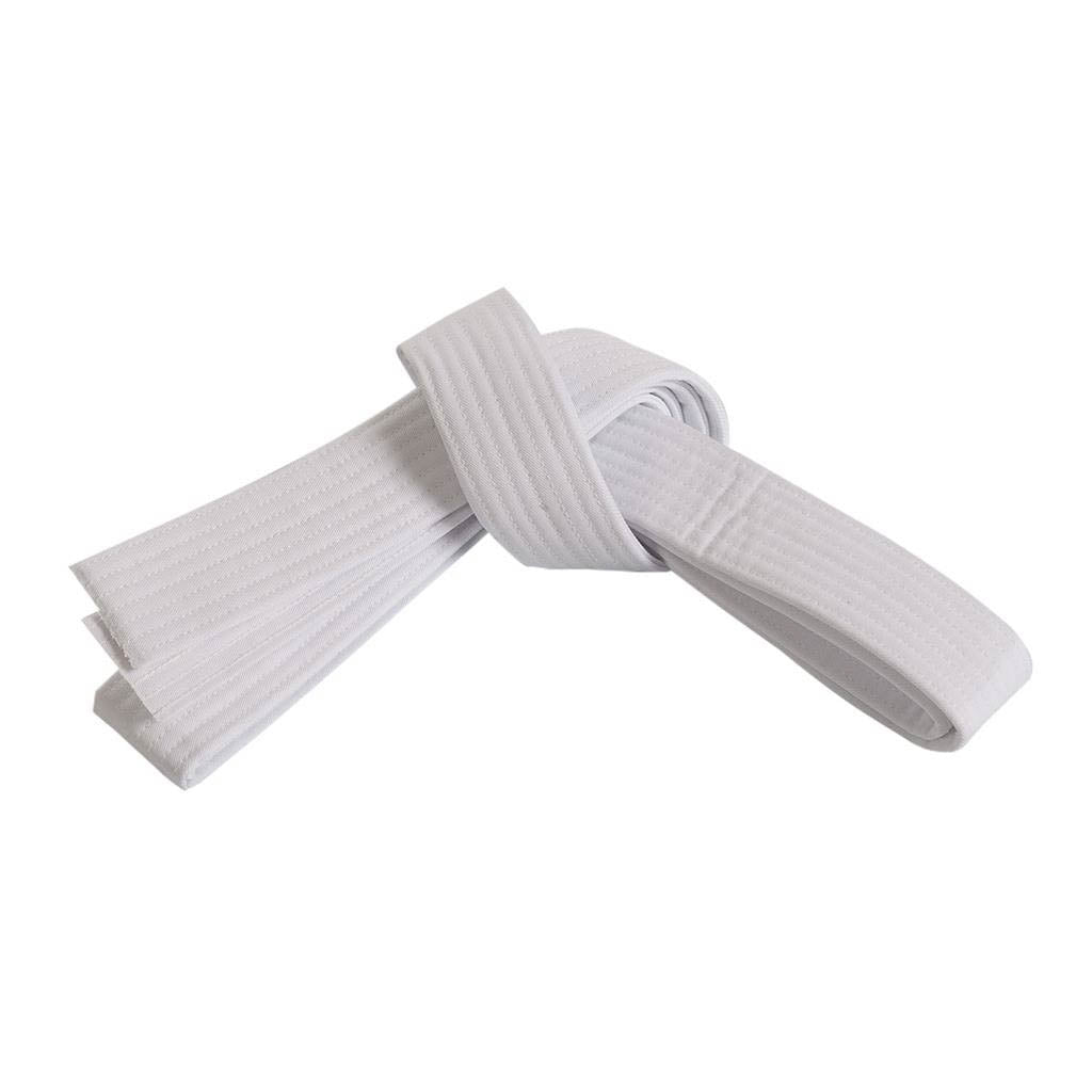 White double-wrap woven belt with looped tie closure
