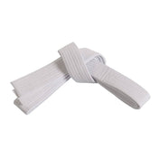 White double-wrap woven belt with looped tie closure