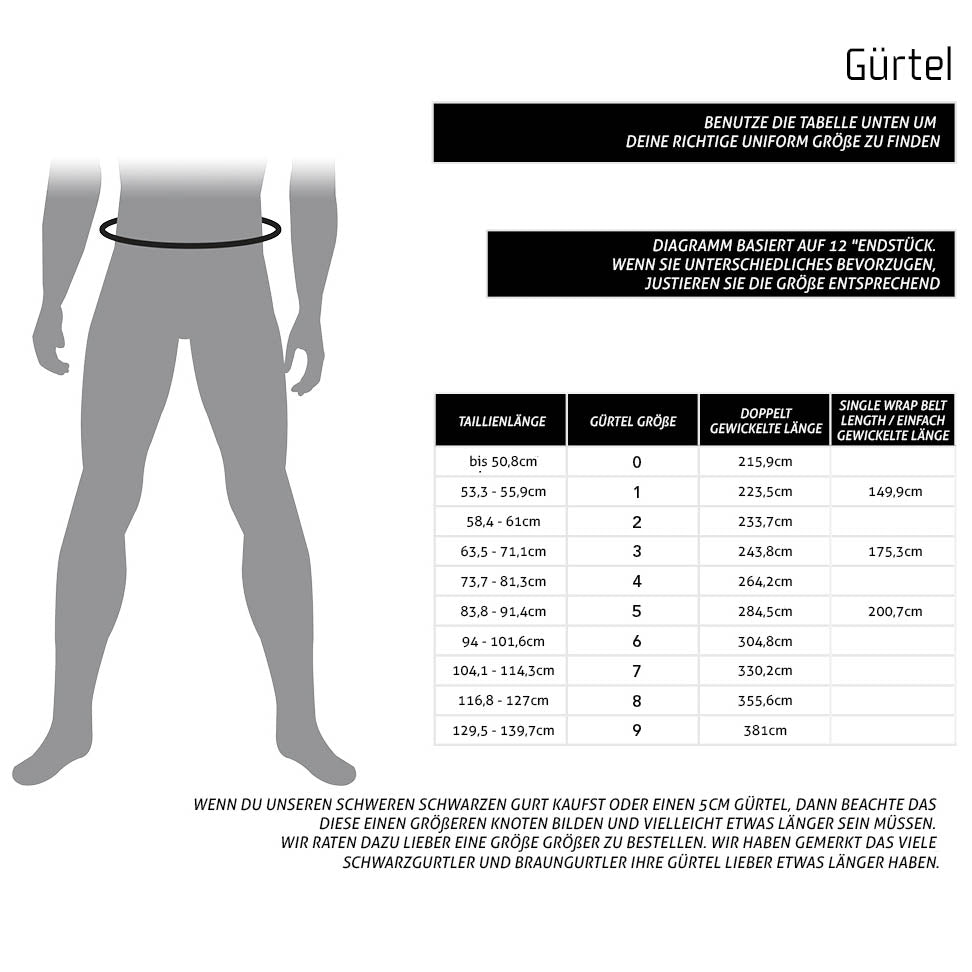 Belt size chart infographic with measurement table and sizing silhouettes