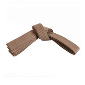 Sand double-wrap solid belt with stitched ends and central loop knot