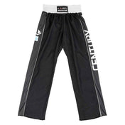 Determination 2.0 pant with dark body, light gray waistband, white vertical logo print