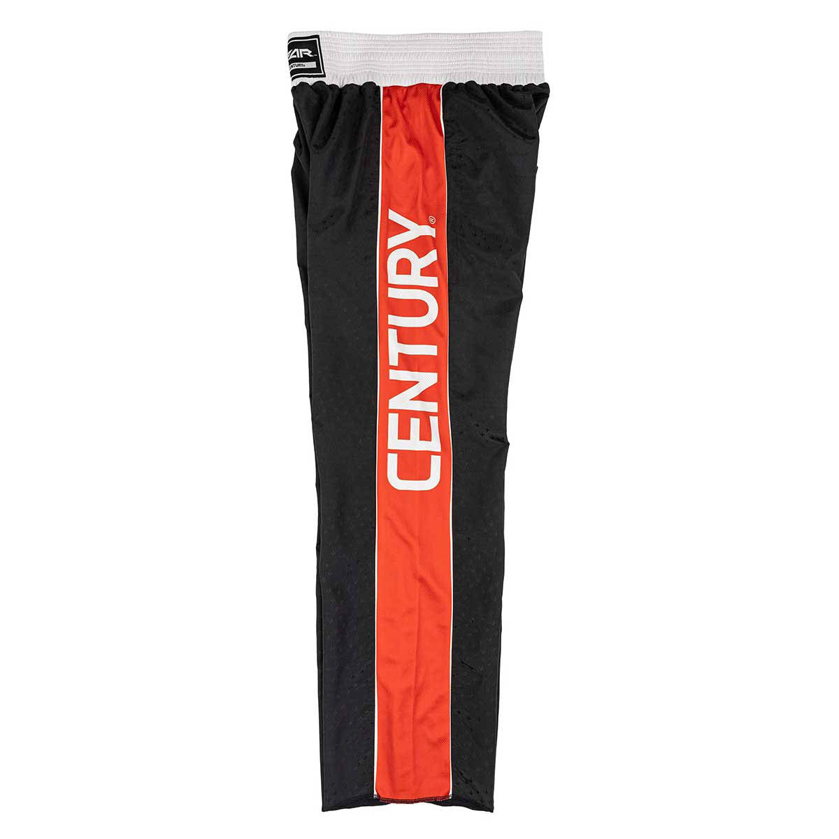 Determination 2.0 pants in black with red center stripe and vertical “CENTURY” logo