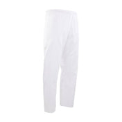 White martial arts uniform pants, loose fit with elastic waistband