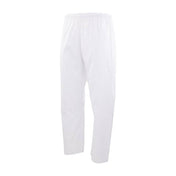 White training uniform pants with elastic waistband and relaxed straight legs