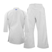 White martial arts uniform set: top and pants shown together