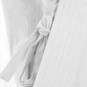 White gi belt tie with stitched fabric loops