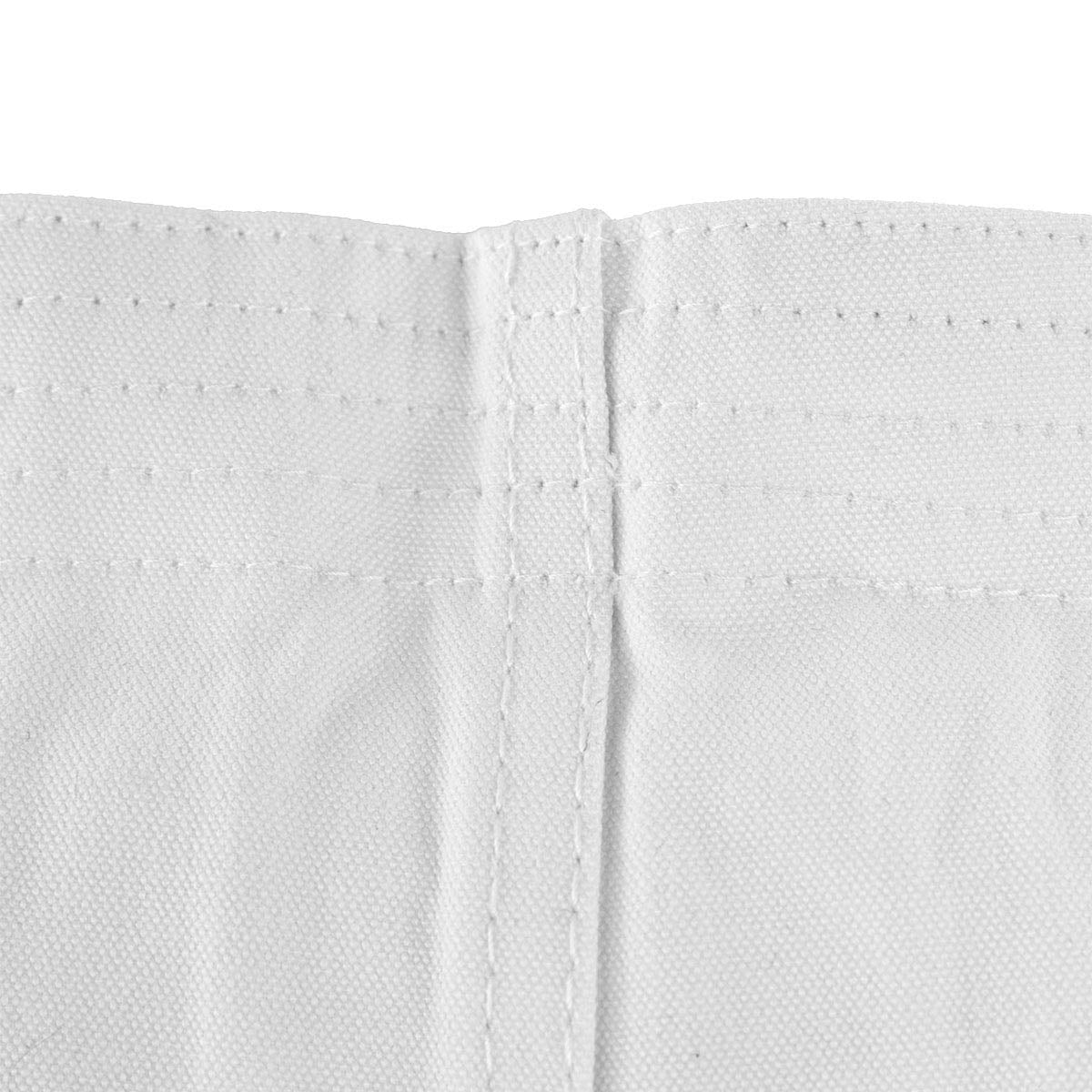 White gi fabric seam and waistband panel close-up