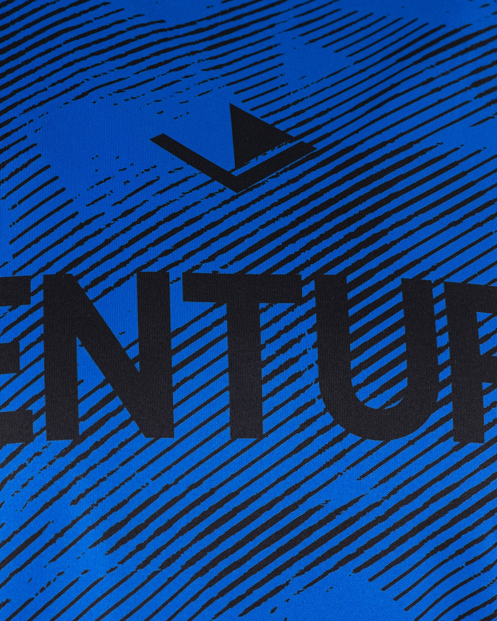 Men's blue sleeveless tee with black CENTURY text graphic