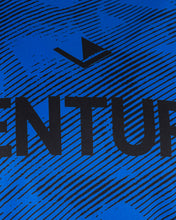 Men's blue sleeveless tee with black CENTURY text graphic