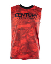 Men's red sleeveless tee, crew neck, CENTURY MARVEL graphic