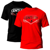 Unisex t-shirt set in black and red, front logo graphic