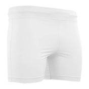 White compression shorts for gi, back view with center seam