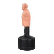Body opponent bag with padded orange torso and black cylindrical base