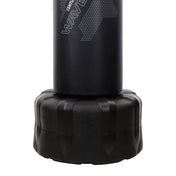 Black stacked punching target showing padded base and upper cylinder
