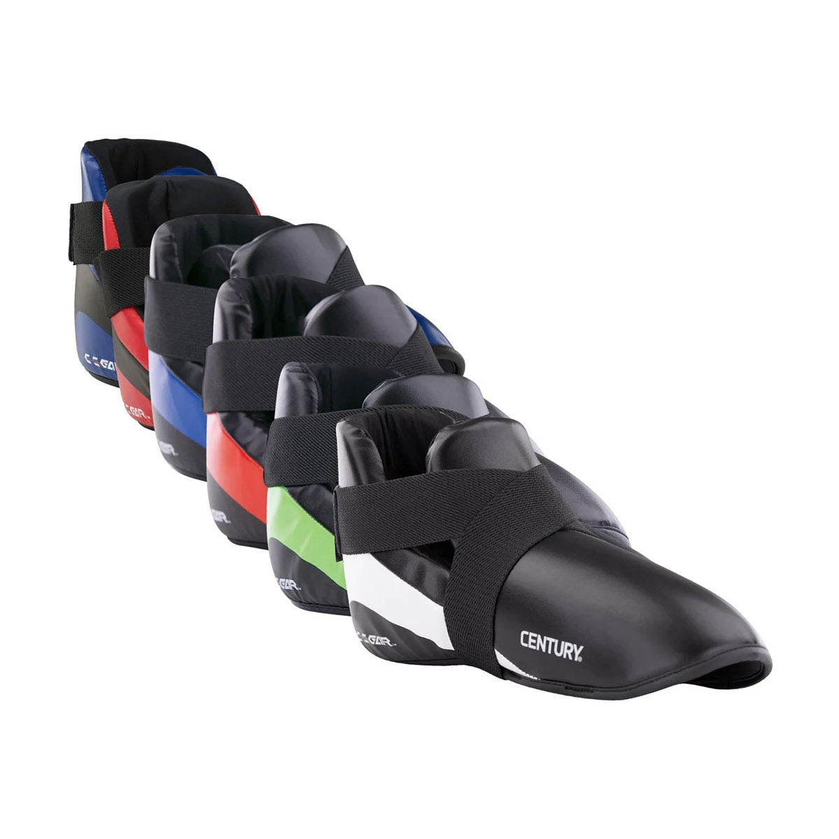 Determination kicks boxing ankle guards, multi-color set with wide hook-and-loop straps