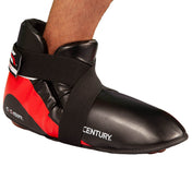 Determination kicks boxing ankle guard, black with red side panels and elastic strap