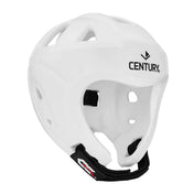 White protective headgear helmet with face guard and Century logo