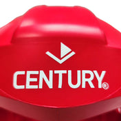 Red Century headgear helmet with white logo and front ventilation cutout
