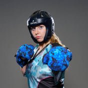 Black C-Gear Evolution headgear helmet with face guard and black chin strap