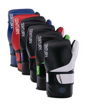 Mixed-color boxing gloves set in blue, red, black, white, and green with wrist straps