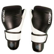 Pair boxing punch gloves in black with white cuffs and CENTURY branding