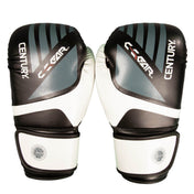 Black and white kickboxing gloves pair with C-GEAR and CENTURY lettering on the back