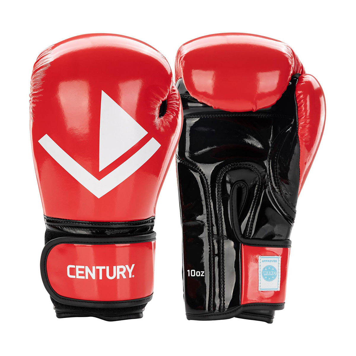 Kickboxing gloves, red with white Century V emblem and 10oz label