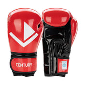 Kickboxing gloves, red with white Century V emblem and 10oz label