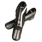 Black shin-instep guards with padded instep and CENTURY text on top panels