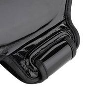 WAKO Valor shin guards, close-up of padded edge and curved protective shell