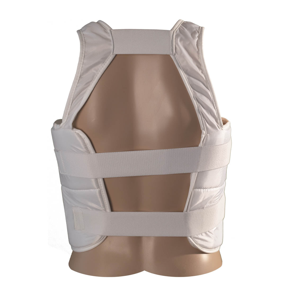 Punok WKF-approved body protector vest, white padded back with wide strap