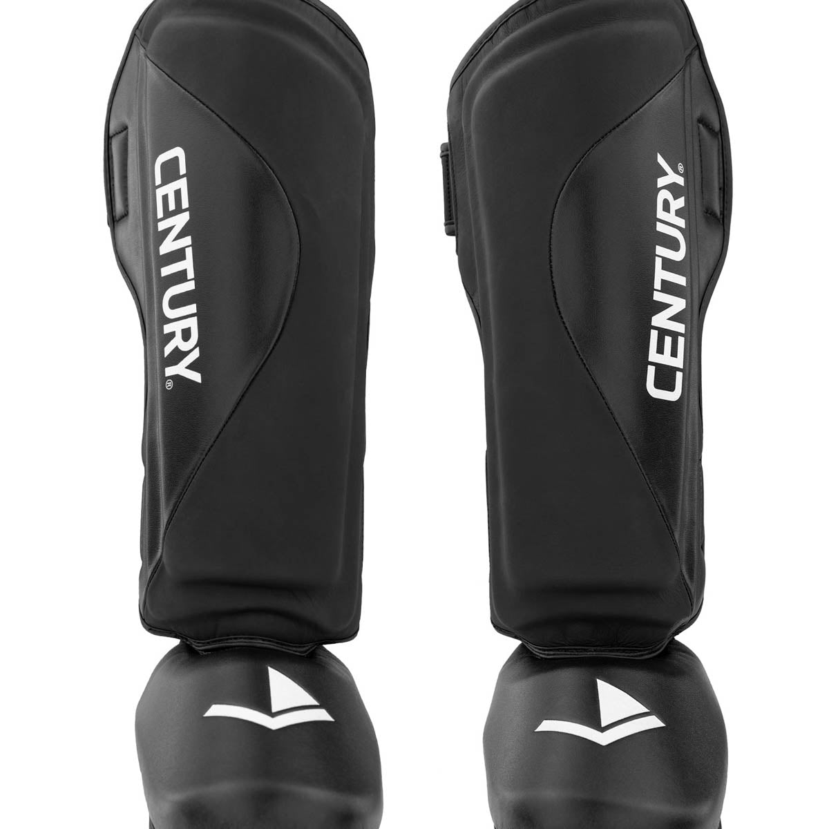 Black shin instep guards pair with “CENTURY” lettering and protective shell