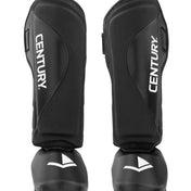 Black shin instep guards pair with “CENTURY” lettering and protective shell