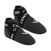Black WAKO Creed kicks with hook-and-loop straps and white 'CENTURY' logo graphics