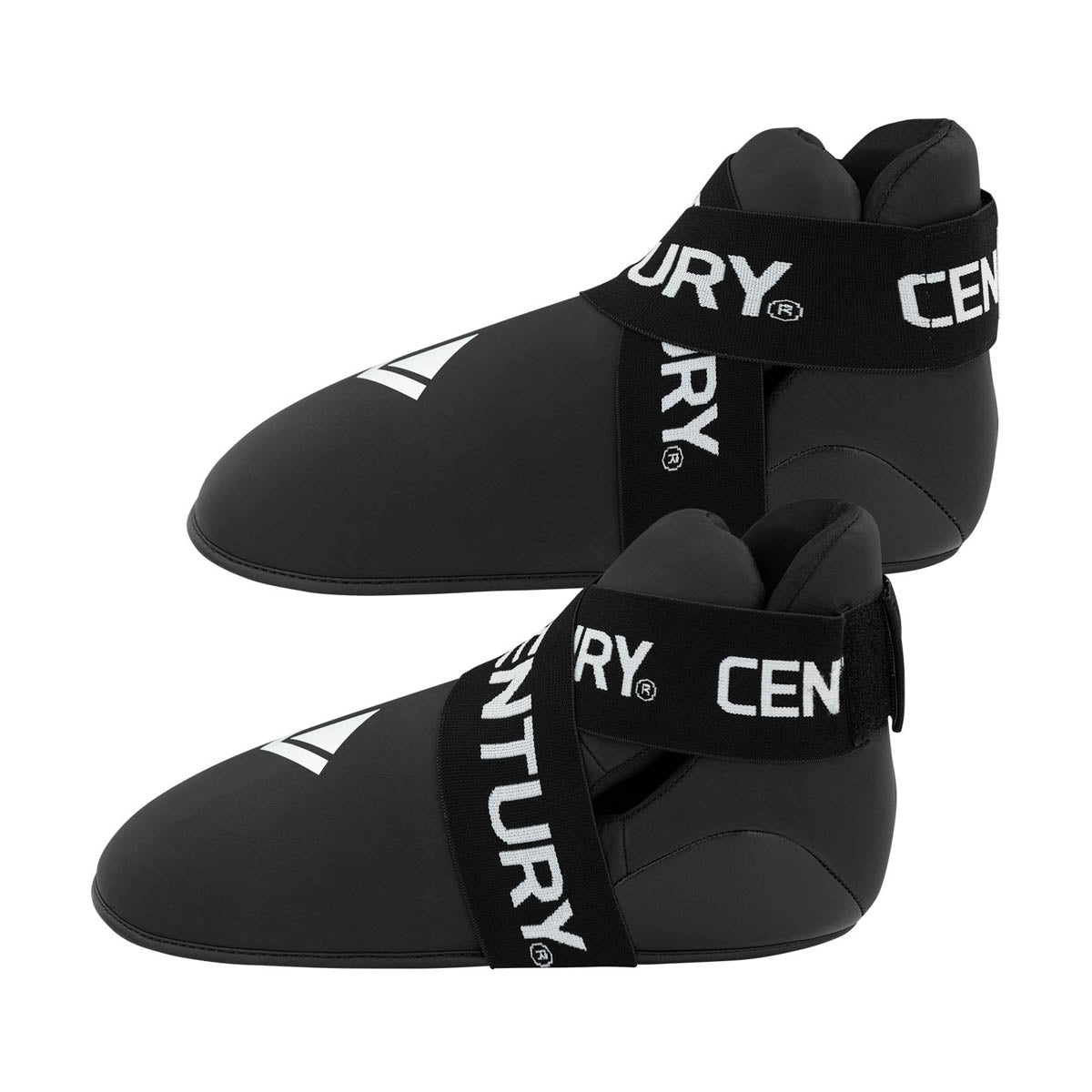 Black slip-on kicks with 'CENTURY' and 'TURY' branding across the strap