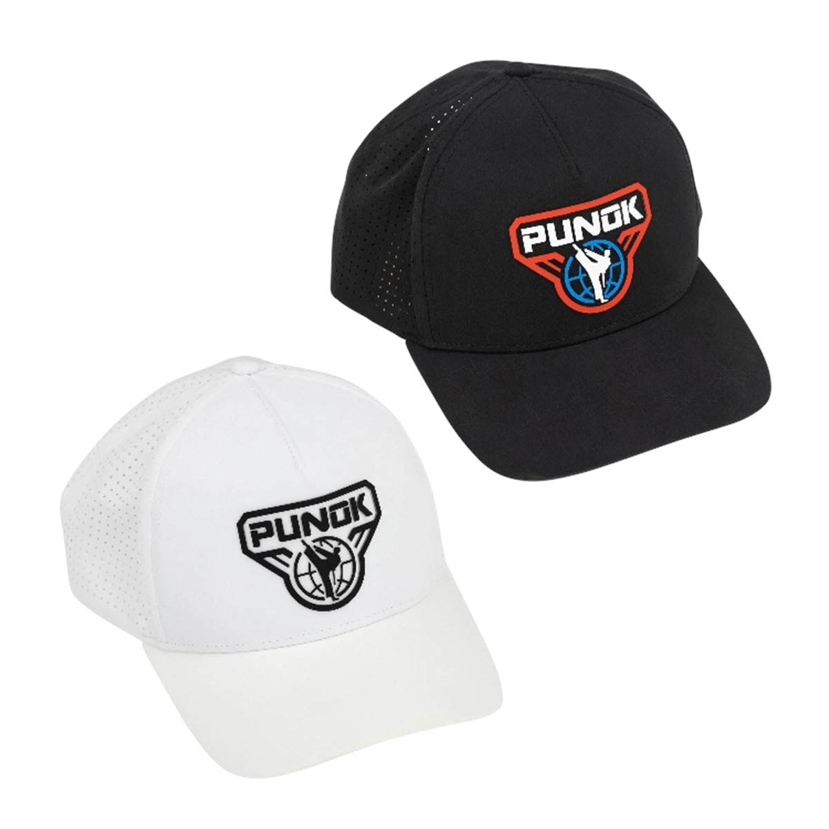 Black performance fighter hat with PUNOK logo patch on the front.