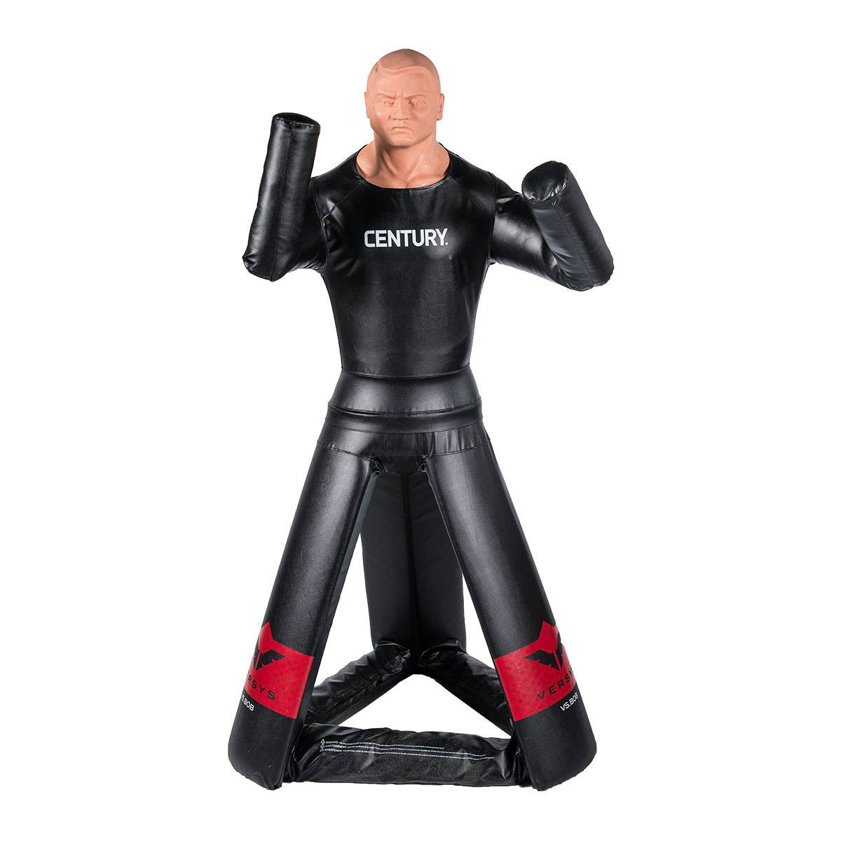 Black boxing training dummy with Century logo on chest