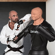 Black punching training dummy torso with bald head and 'CENTURY' logo shirt
