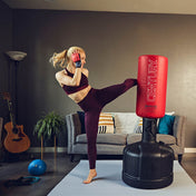 Wavemaster freestanding punching bag with red Century cover and black base