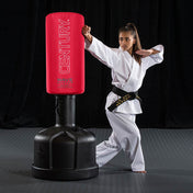 Wavemaster freestanding punching bag with red Century cover and black base
