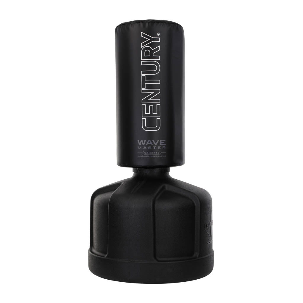 Wavemaster freestanding punching bag with black Century cover and black base