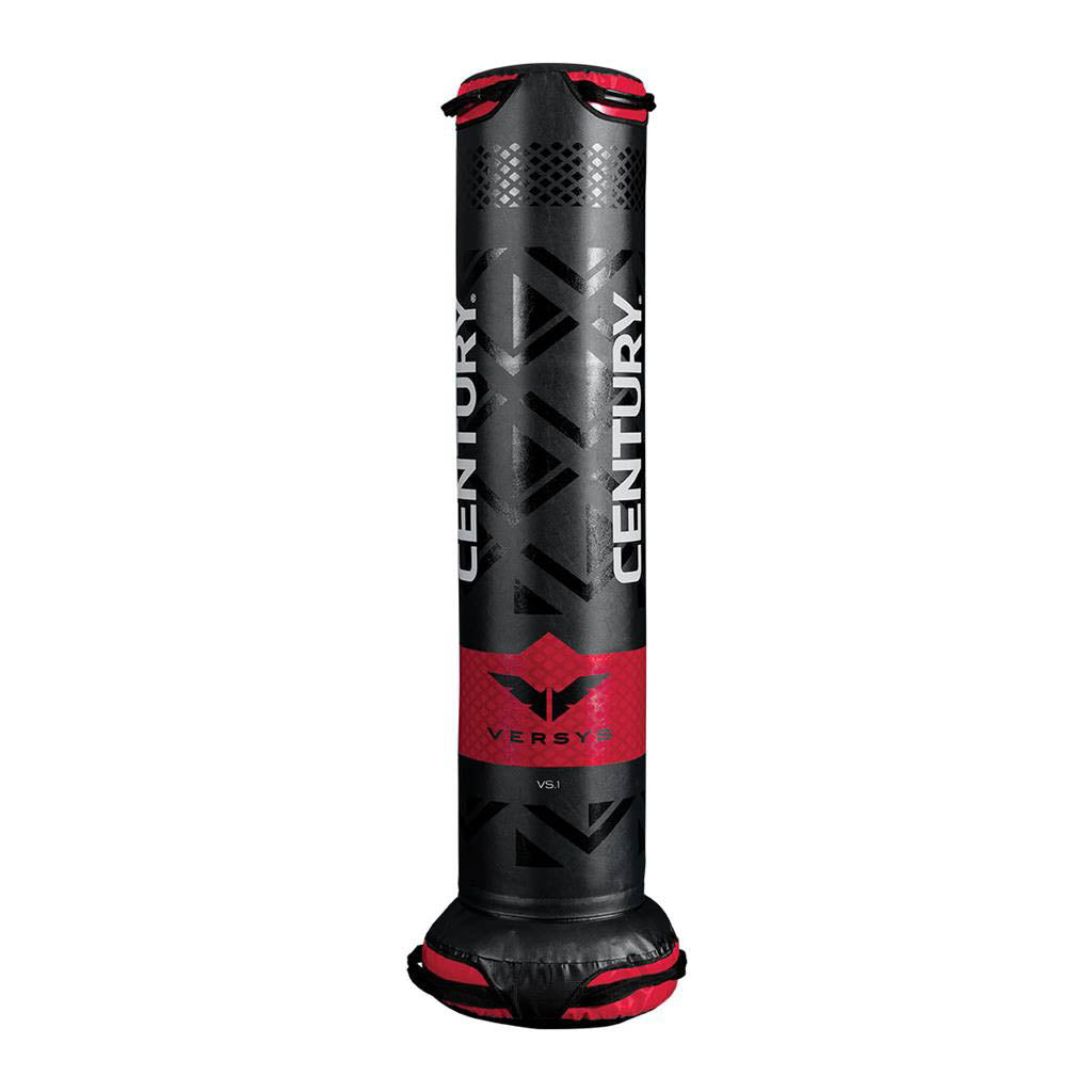 Versys VS.1 training bag, black cylindrical heavy bag with red accents and base.