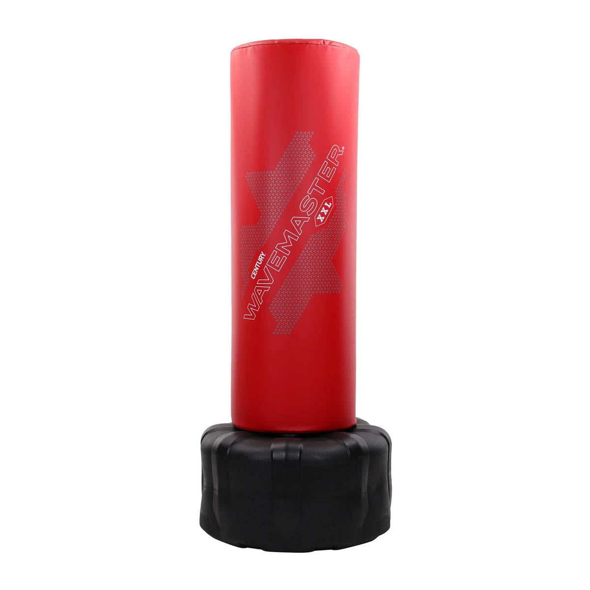 Red cylindrical inflatable training bag with black base and Wavemaster logo