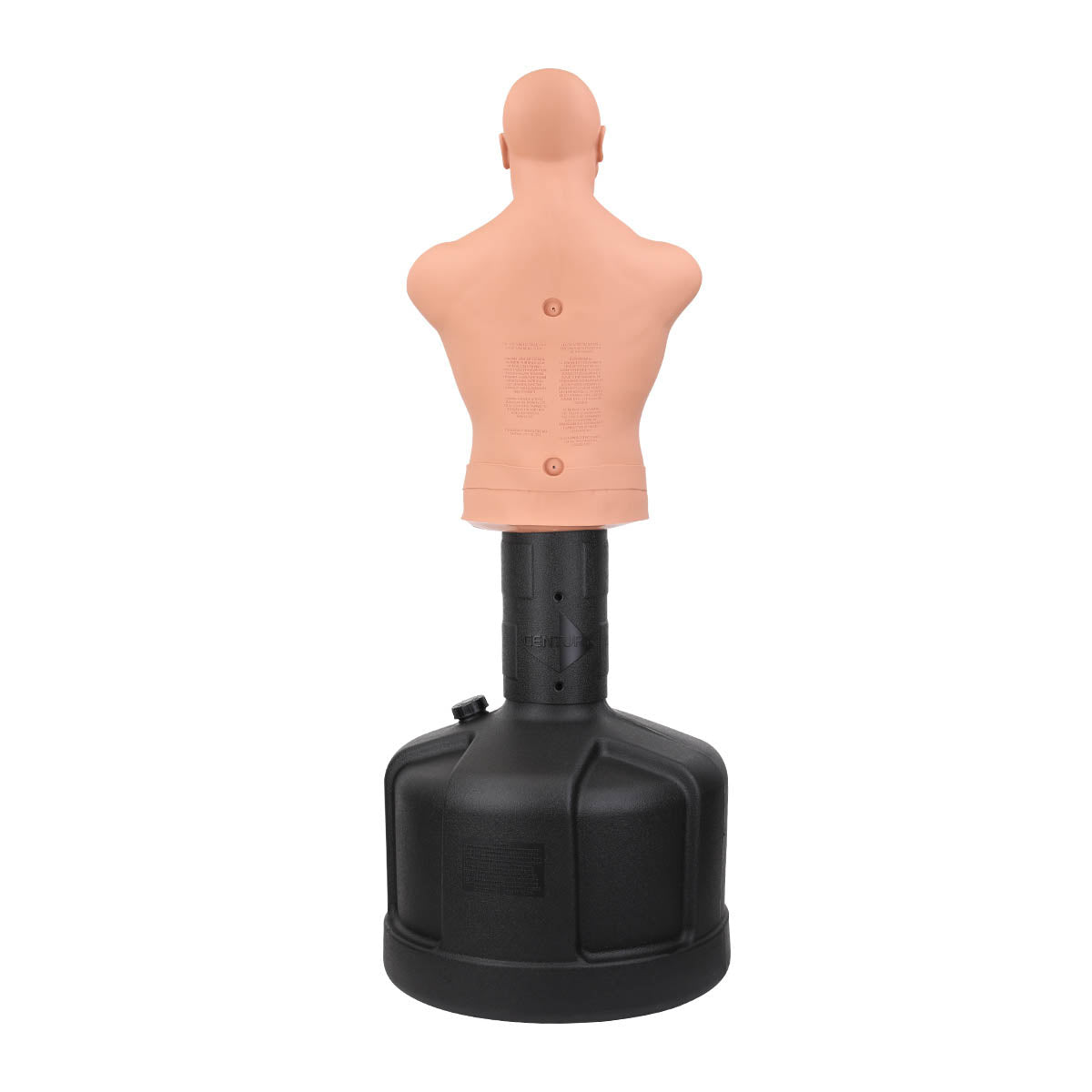 Inflatable body opponent bag with torso target and black base