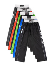 Set of Determination 2.0 pants in multiple colors with contrast side stripes and logo prints