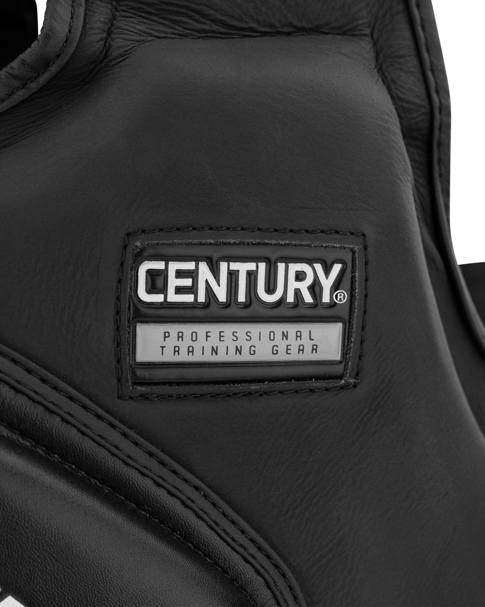 Black belly pad with CENTURY Professional Training Gear logo patch and stitched seam