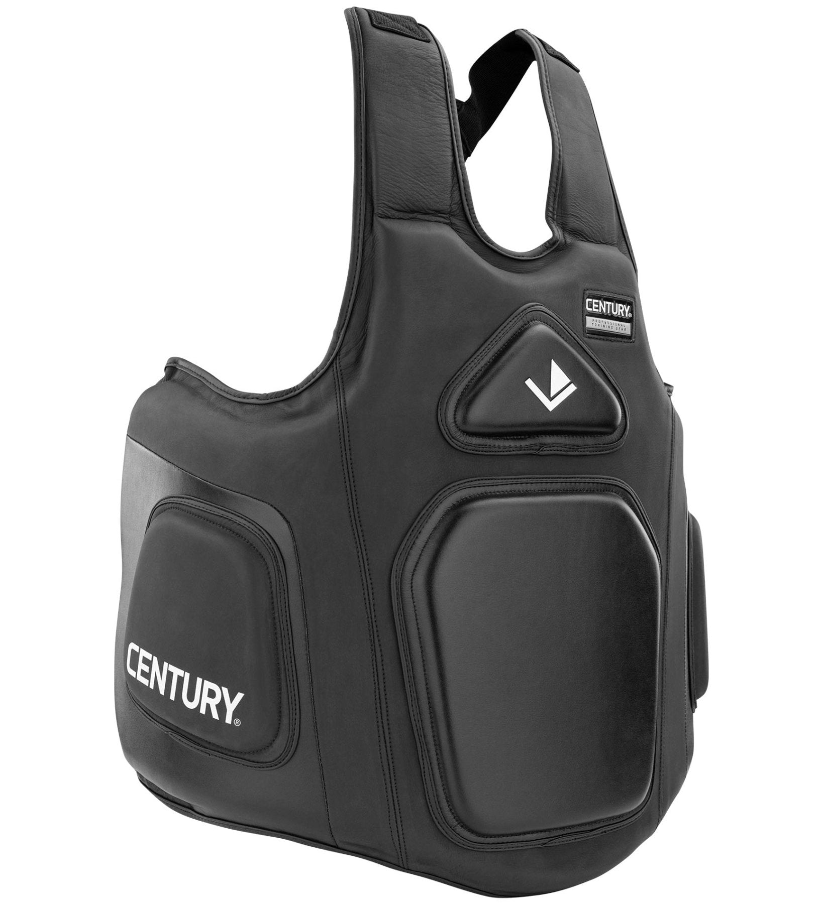 Creed belly pad in black with front pocket panels and loop carry strap