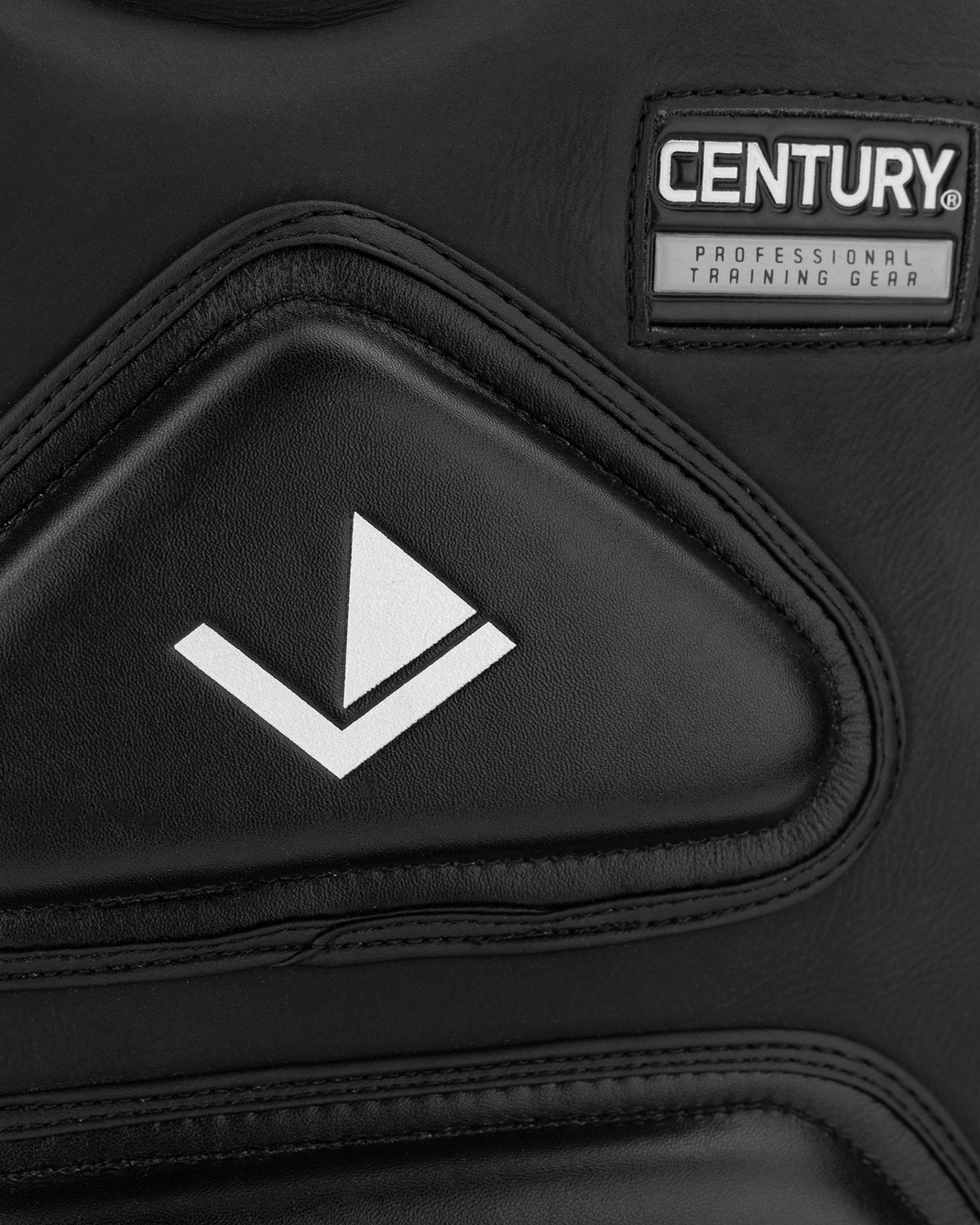 Black belly pad with CENTURY logo patch and checkmark emblem on padded panel