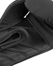 Black boxing glove with wrist seam and detailed palm stitching
